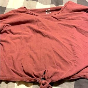 Long sleeve pink tie shirt